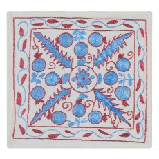 Silk Cushion Cover From Uzbekistan. Hand Embroidered Toss Pillow Cover. Suzani Accent Pillow