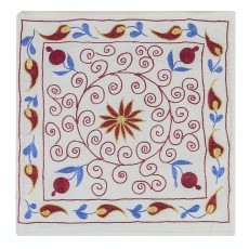 Silk Embroidery Accent Pillow Cover. Handmade Cushion Cover. Traditional Sham. Uzbek Throw Pillow