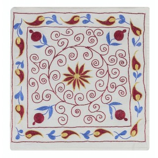 Silk Embroidery Accent Pillow Cover. Handmade Cushion Cover. Traditional Sham. Uzbek Throw Pillow