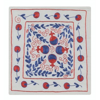 Suzani Hand Embroidered Cushion Cover. Silk Sham. Handmade Accent Pillow. Uzbek Lace Pillow