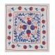 Uzbek Suzani Hand Embroidered Cushion Cover, Silk Decorative Sham, Handmade Lace Pillow