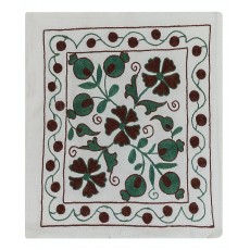 Silk Embroidery Accent Pillow Cover. Handmade Cushion Cover. Central Asian Throw Pillow