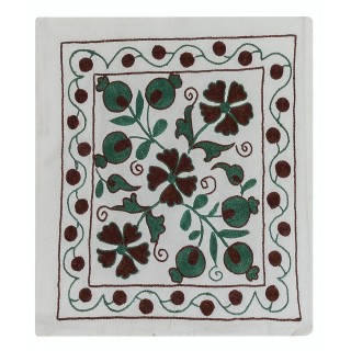 Silk Embroidery Accent Pillow Cover. Handmade Cushion Cover. Central Asian Throw Pillow
