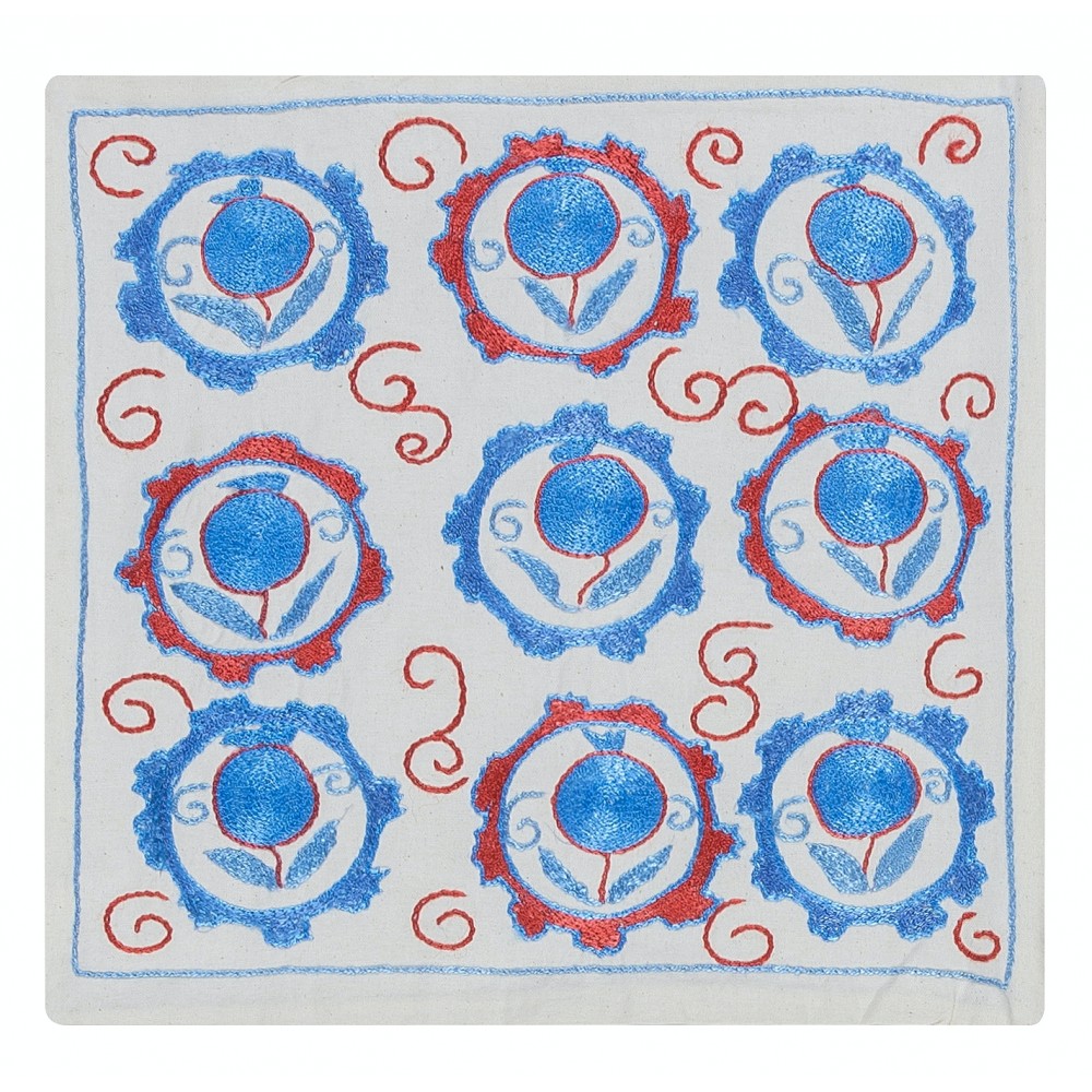Embroidered Suzani Textile Lace Pillow Cover, New Uzbek Accent Throw Pillow, Handmade Sham