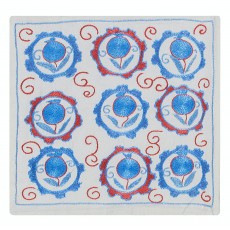 Embroidered Accent Pillow Cover. Suzani Throw Pillow. Uzbek Toss Pillow. Lace Pillow