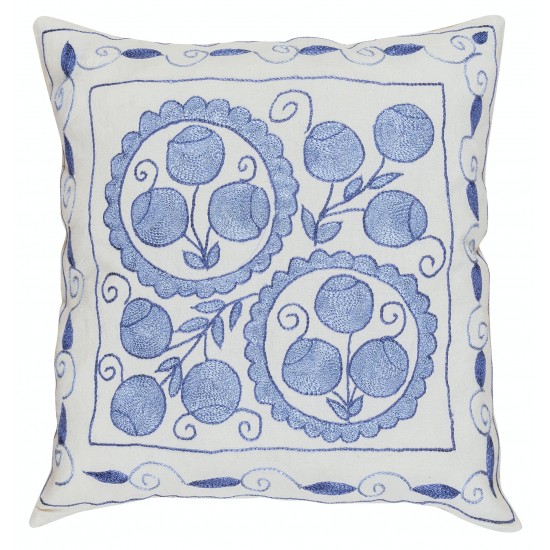 Decorative Silk Hand Embroidered Suzani Throw Pillow Cover, Uzbek Linen Toss Pillow, Home Decor New Cushion Cover