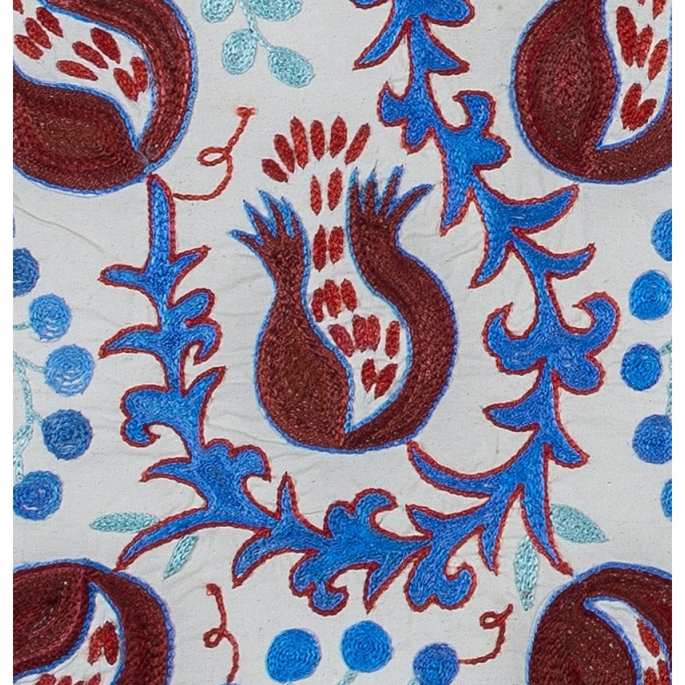 Modern Silk Embroidery Cushion Cover, Handmade Suzani Pillowcase from Central Asia, Home Decor Sham