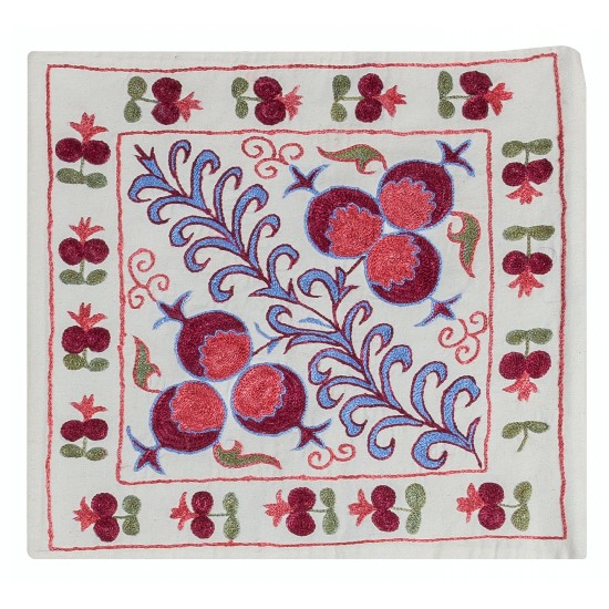 Colorful Silk Cushion Cover, Authentic Lace Pillow, Suzani Hand Embroidered Cotton Pillow, Made in Uzbekistan Colorful Silk Cushion Cover, Authentic Lace Pillow, Suzani Hand Embroidered Cotton Pillow, Made in Uzbekistan