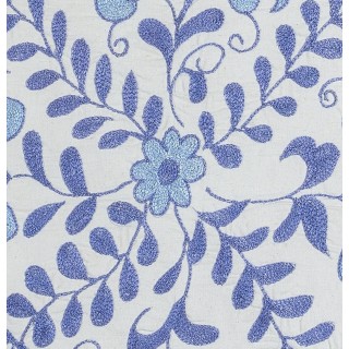 Traditional Hand Embroidered Cushion Cover in Ivory & Light Blue. Silk Daisy Pattern Accent Pillow Traditional Hand Embroidered Cushion Cover in Ivory & Light Blue. Silk Daisy Pattern Accent Pillow
