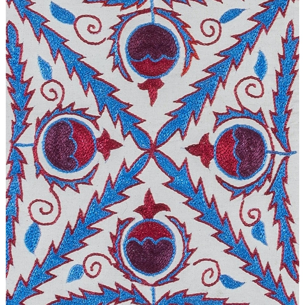 Modern Silk Embroidery Cushion Cover, Handmade Suzani Pillowcase from Central Asia, Home Decor Sham