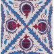 Modern Silk Embroidery Cushion Cover, Handmade Suzani Pillowcase from Central Asia, Home Decor Sham