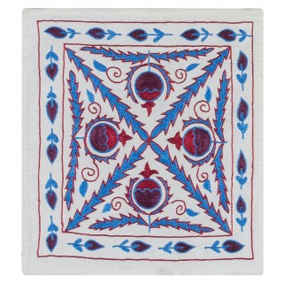 Silk Embroidery Cushion Cover. Handmade Suzani Accent Pillow. Home Decor Sham. Traditional Accent Pillow