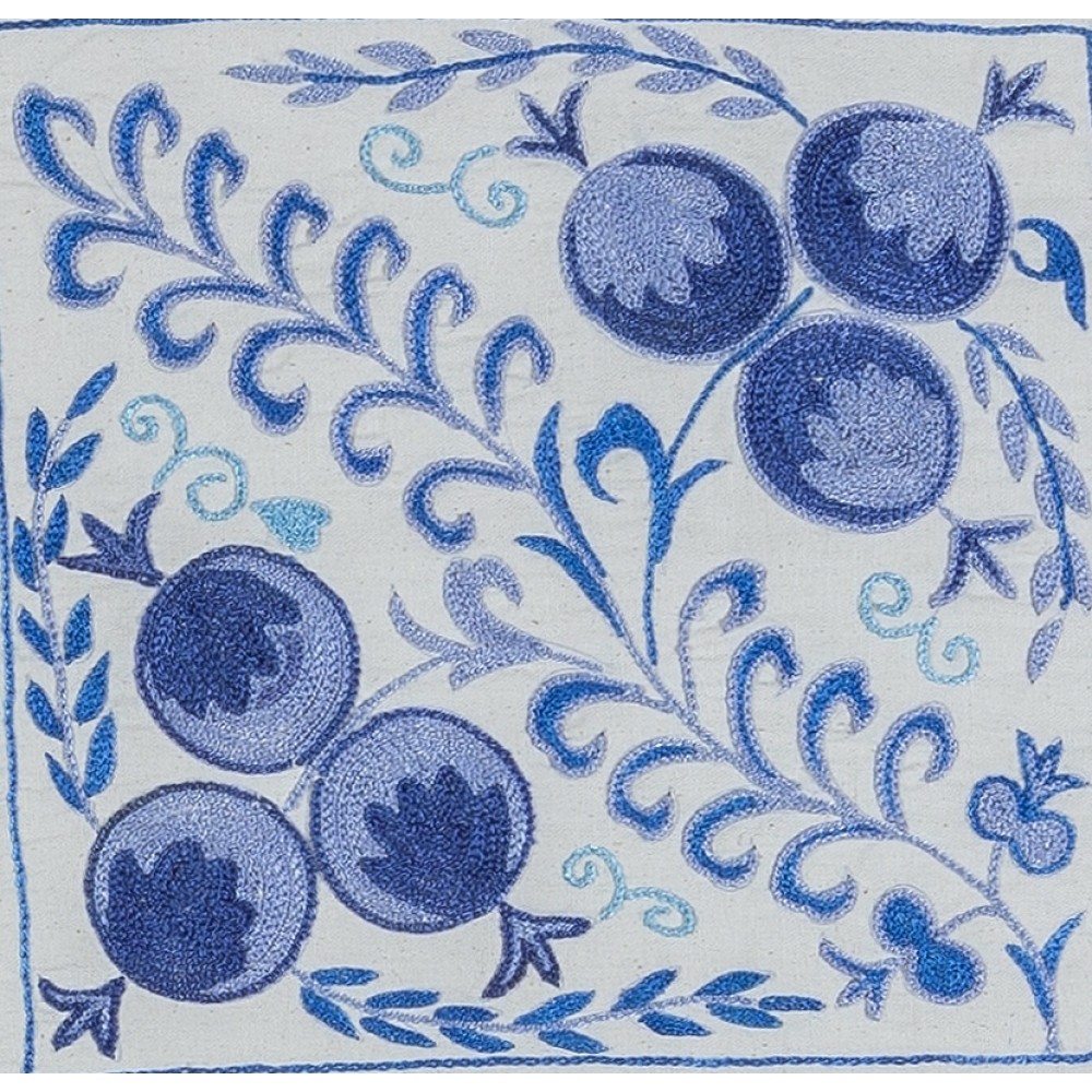Suzani Textile Embroidered Silk Cushion Cover, Made in Uzbekistan, Handmade Pillow