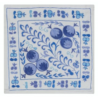 Suzani Embroidered Silk Cushion Cover. Uzbek Accent Pillow. Handmade Throw Pillow