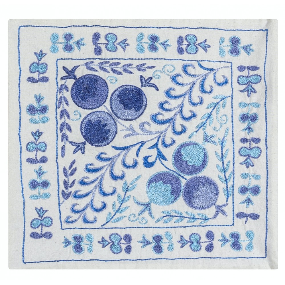Embroidered Suzani Textile Lace Pillow Cover, New Uzbek Accent Throw Pillow, Handmade Sham