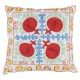 Splendid Silk Hand Embroidery Suzani Textile Cushion Cover, Decorative Uzbek Lace Pillow Cover for Living Room Decor