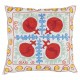 Splendid Silk Hand Embroidery Suzani Textile Cushion Cover, Decorative Uzbek Lace Pillow Cover for Living Room Decor