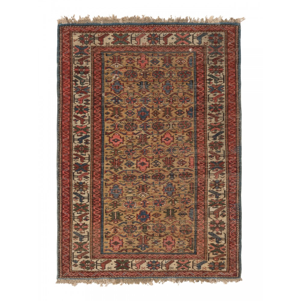 Antique Yellow Ground Kuba (Quba) Rug With Birds, North East Caucasus, Ca 1870 Antique Yellow Ground Kuba (Quba) Rug With Birds, North East Caucasus, Ca 1870