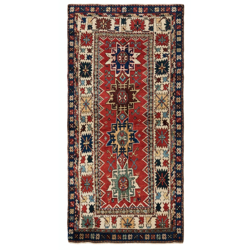 Antique Caucasian Lesghi Rug, Late 19th Century