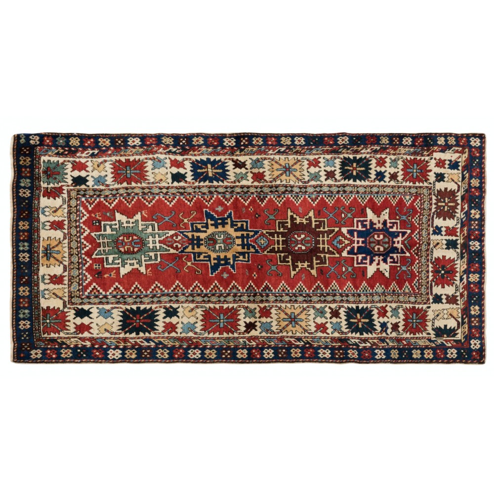 Antique Caucasian Lesghi Rug, Late 19th Century