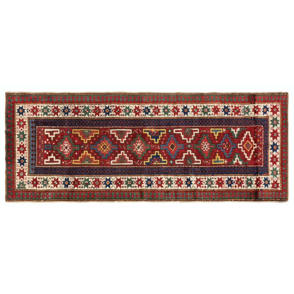 Antique South Caucasian Kazak Runner Rug, Late 19th Century Antique South Caucasian Kazak Runner Rug, Late 19th Century