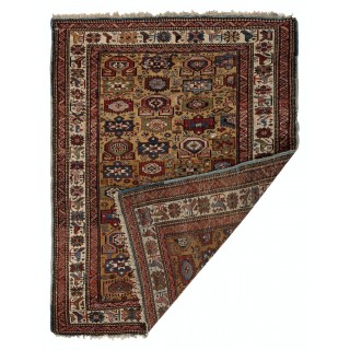 Antique Yellow Ground Kuba (Quba) Rug With Birds, North East Caucasus, Ca 1870