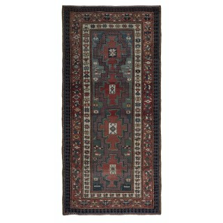 Antique Kazak Runner Rug, South Caucasus, Late 19th Century
