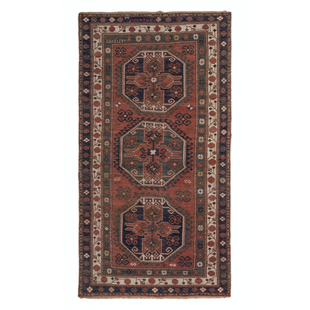 Antique Armenian Lambolo - Lori Pambak Kazak Rug, Inscribed in Armenian and Dated 1905