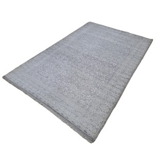 Pure Silk Handmade Rug. Hand-Knotted Carpet for Modern Living Room. Custom Options Available