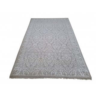 New Hand-Knotted Silk Rug. Contemporary Living Room Carpet. Custom Size Available