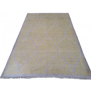Pure Silk Handmade Rug. Hand-Knotted Carpet for Modern Living Room. Custom Options Available