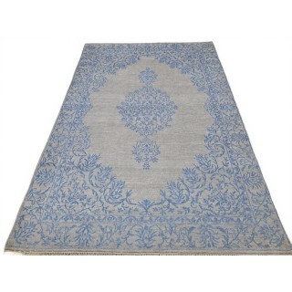 Hand-knotted Area Rug for Modern Living Room. 100% Silk. Contemporary Handmade Carpet