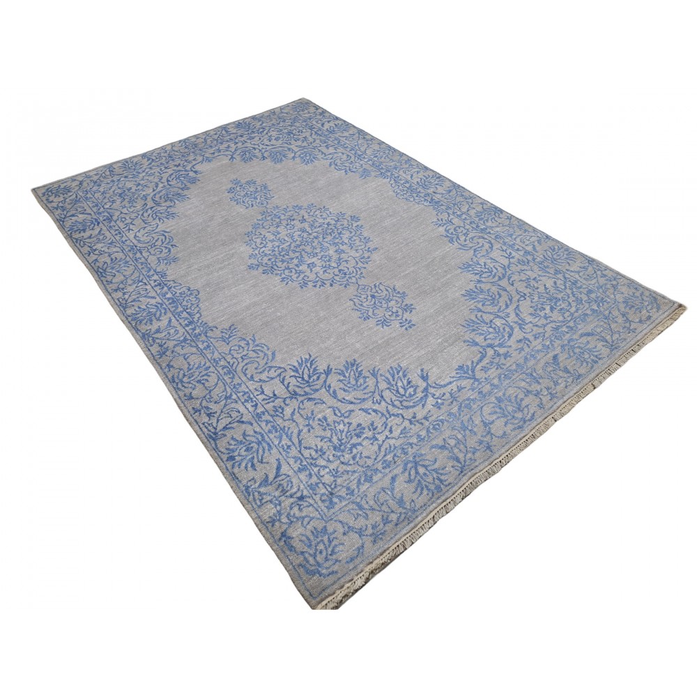 Hand-knotted Area Rug for Modern Living Room. 100% Silk. Contemporary Handmade Carpet Hand-knotted Area Rug for Modern Living Room. 100% Silk. Contemporary Handmade Carpet