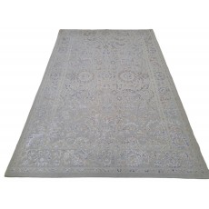 100% Silk Hand-knotted Area Rug for Modern Living Room. Contemporary Handmade Carpet