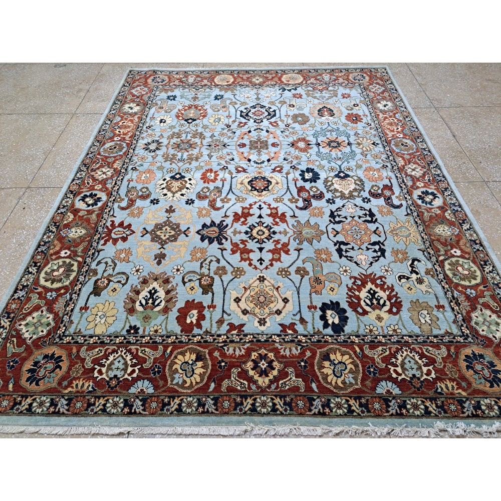 New Handknotted Rug. 100% Wool. Antique Heriz Design Carpet. Custom Options Available New Handknotted Rug. 100% Wool. Antique Heriz Design Carpet. Custom Options Available