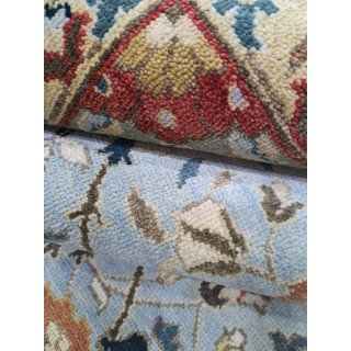 Handknotted Heriz Design Wool Rug. Handmade Antique Style Area Rug. Living Room Decor