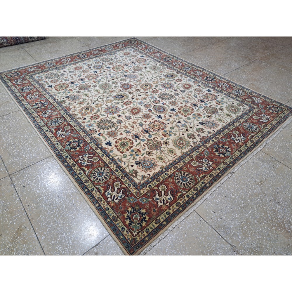 New Hand-Knotted Rug with Antique Heriz Design. Luxury Handmade Carpet
