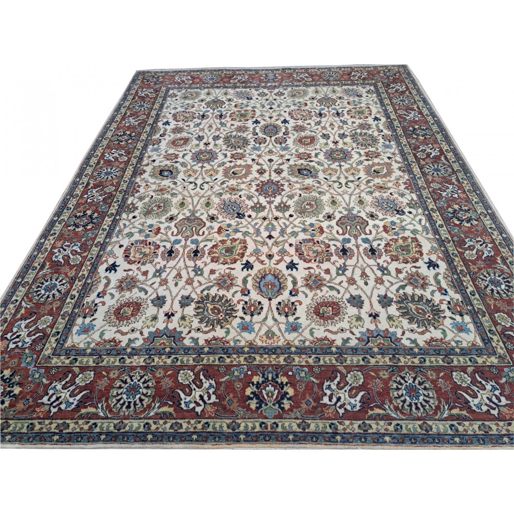 New Hand-Knotted Rug with Antique Heriz Design. Luxury Handmade Carpet