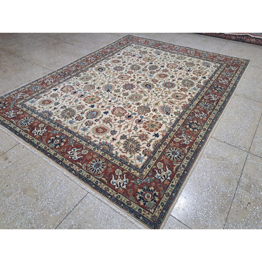 New Hand-Knotted Rug with Antique Heriz Design. Luxury Handmade Carpet
