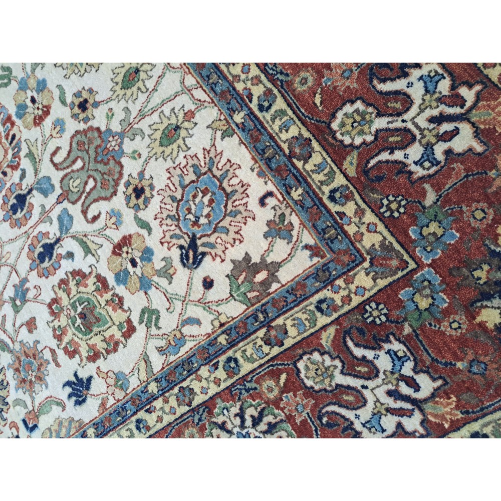 New Hand-Knotted Rug with Antique Heriz Design. Luxury Handmade Carpet