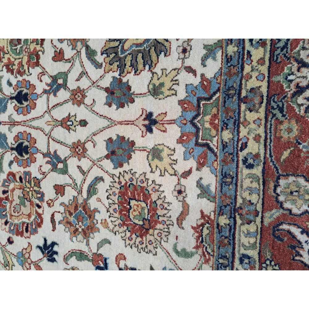 New Hand-Knotted Rug with Antique Heriz Design. Luxury Handmade Carpet