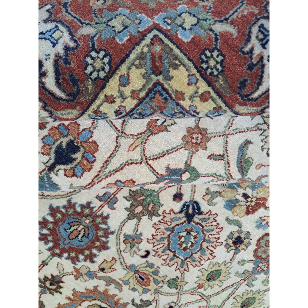 New Hand-Knotted Rug with Antique Heriz Design. Luxury Handmade Carpet