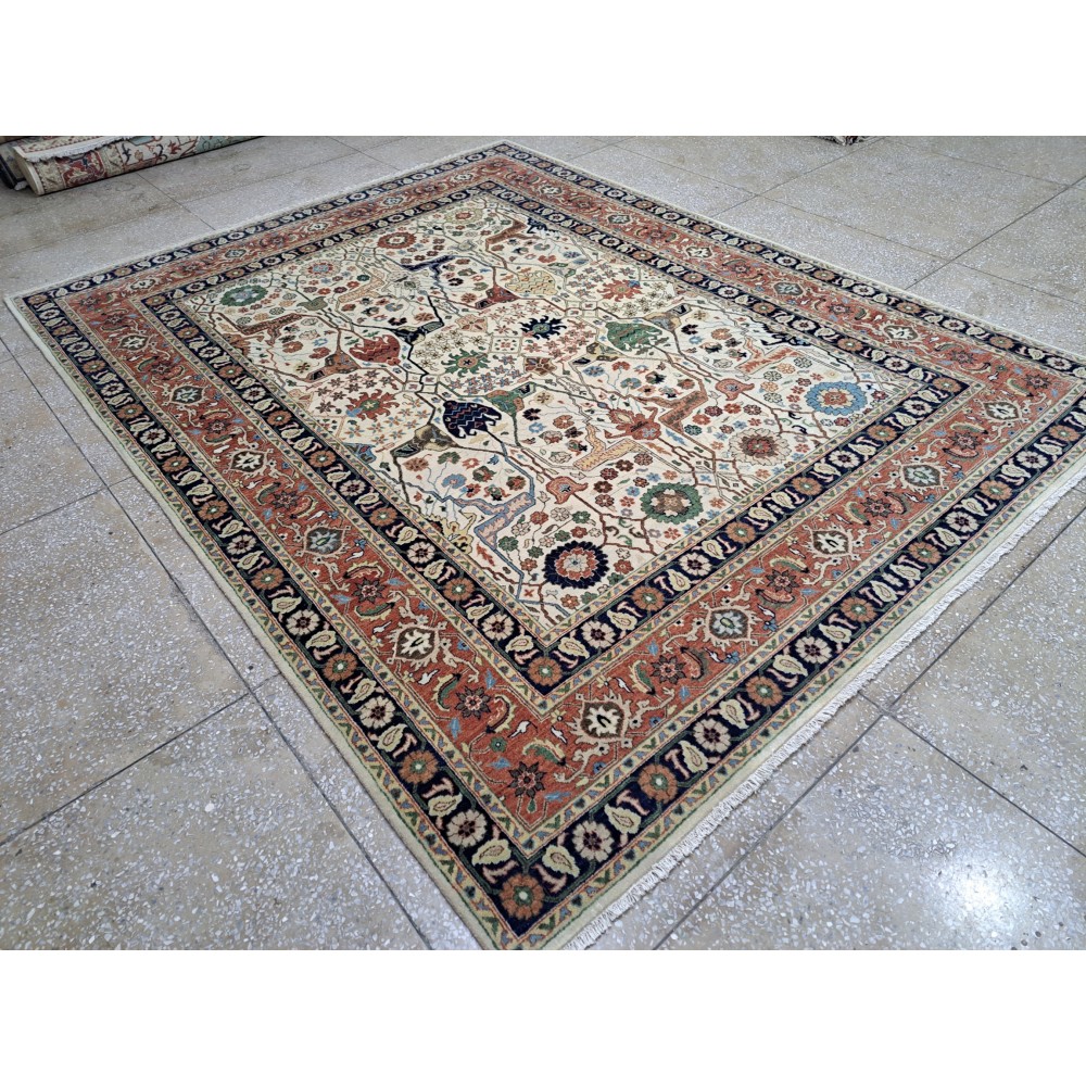 Antique Heriz Inpired Hand-knotted New Rug. 100% Wool. 18th-Century Heriz Style Carpet. Antique Heriz Inpired Hand-knotted New Rug. 100% Wool. 18th-Century Heriz Style Carpet.
