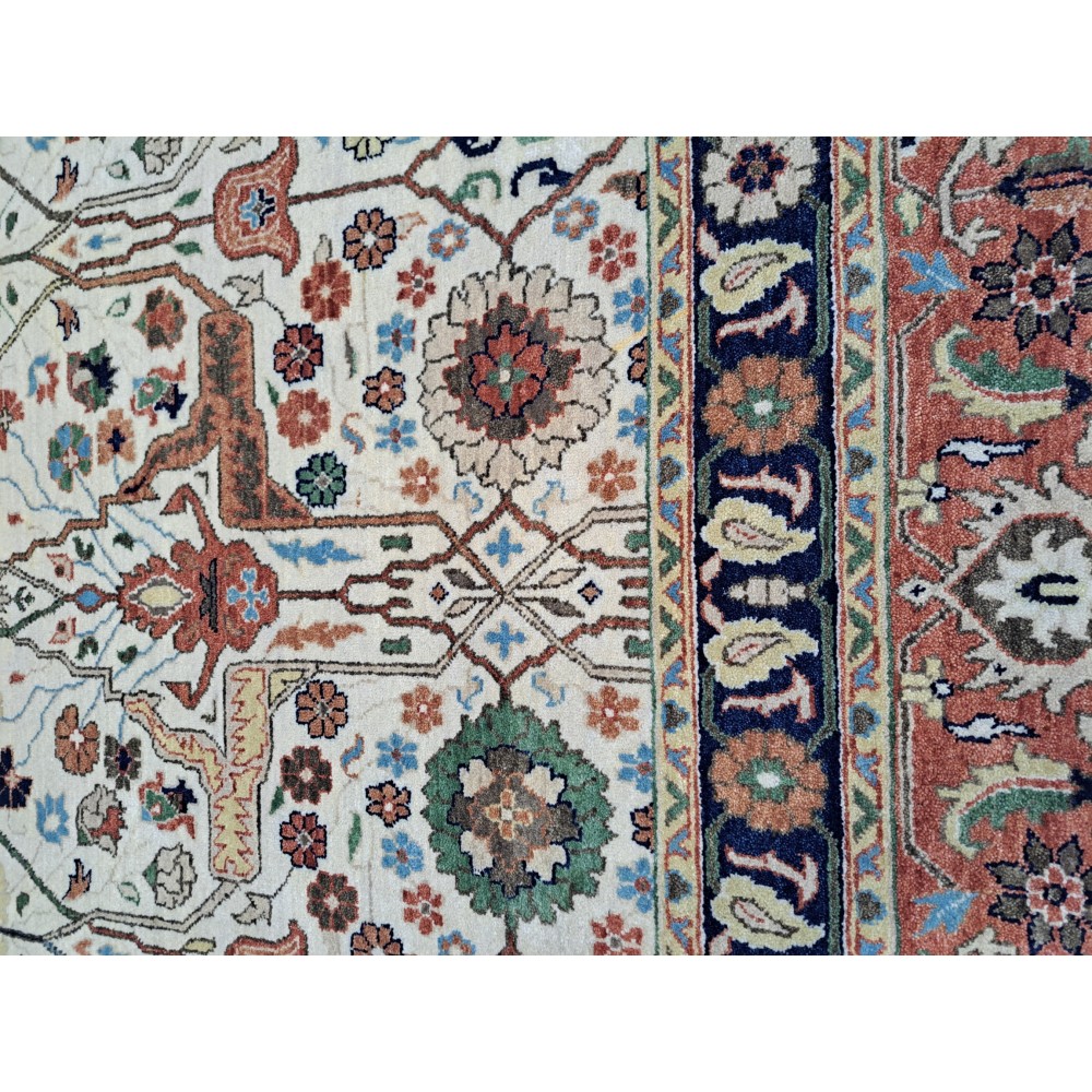 Antique Heriz Inpired Hand-knotted New Rug. 100% Wool. 18th-Century Heriz Style Carpet. Antique Heriz Inpired Hand-knotted New Rug. 100% Wool. 18th-Century Heriz Style Carpet.