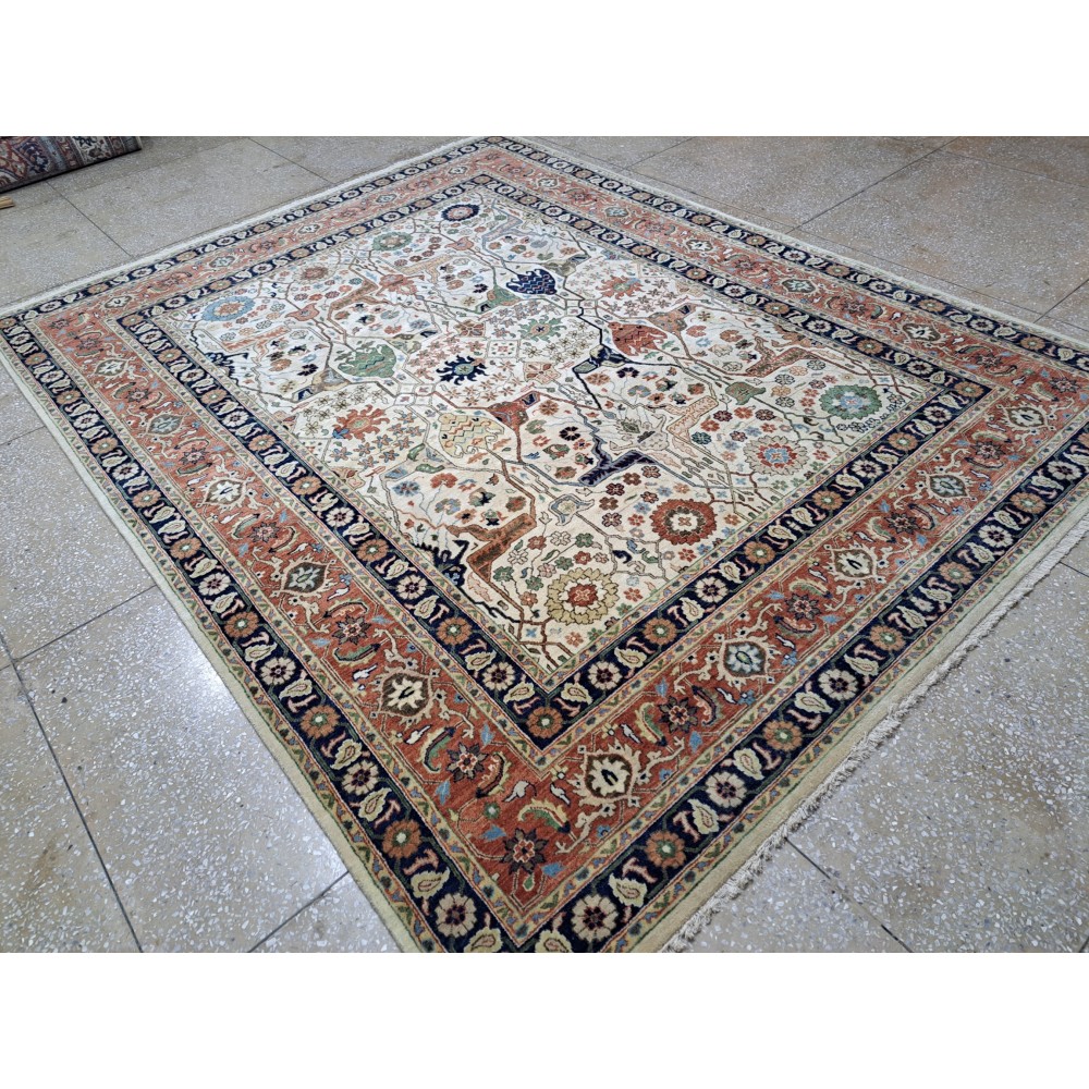 Antique Heriz Inpired Hand-knotted New Rug. 100% Wool. 18th-Century Heriz Style Carpet. Antique Heriz Inpired Hand-knotted New Rug. 100% Wool. 18th-Century Heriz Style Carpet.