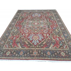Heriz Inspired Handmade Wool Rug. Traditional Heriz Design Carpet. Antique Style Area Carpet. 100% Wool