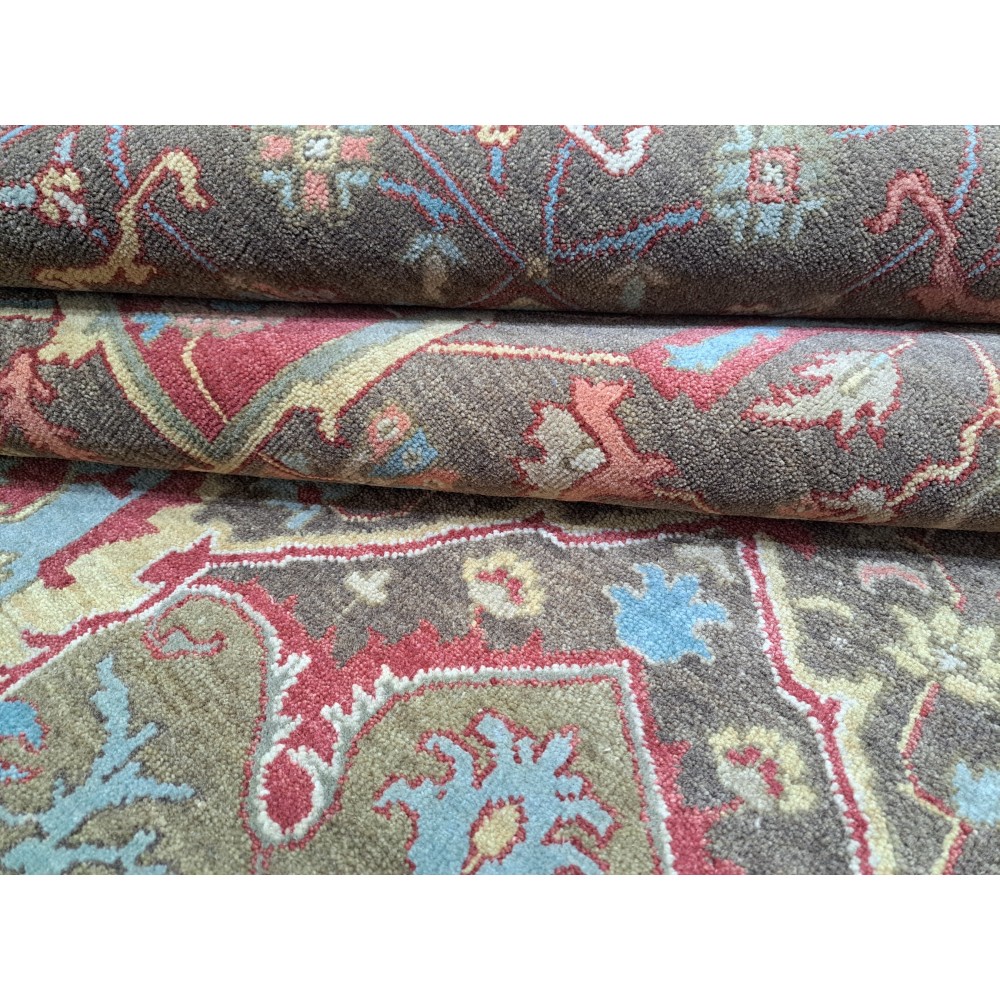 Heriz Inspired Handmade Wool Rug. Traditional Heriz Design Carpet. Antique Style Area Carpet. 100% Wool Heriz Inspired Handmade Wool Rug. Traditional Heriz Design Carpet. Antique Style Area Carpet. 100% Wool