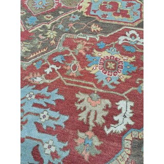 Heriz Inspired Handmade Wool Rug. Traditional Heriz Design Carpet. Antique Style Area Carpet. 100% Wool