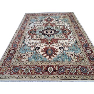 Antique Heriz Inpired Hand-knotted Rug Made of Wool. Brand New Handmade Carpet.