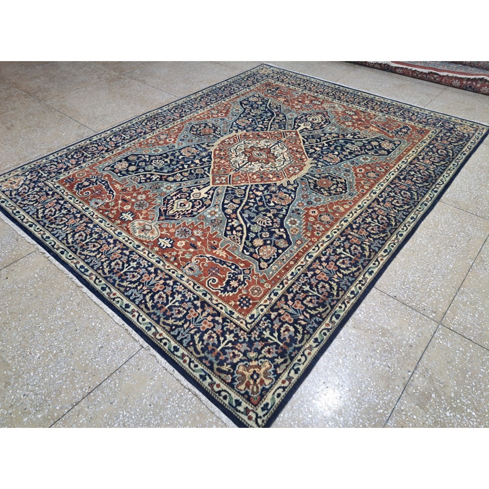 Antique Heriz Inpired Hand-knotted New Rug. 100% Wool. 18th-Century Heriz Style Carpet. Antique Heriz Inpired Hand-knotted New Rug. 100% Wool. 18th-Century Heriz Style Carpet.